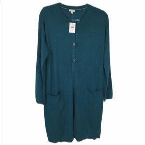 J. Jill Ocean Long Button Cardigan Sweater Small
